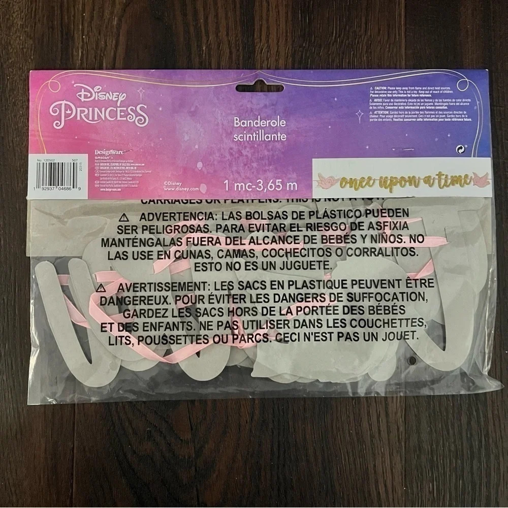 Gold Glitter "Once Upon A Time" Script Letter Banner - 12' x 8" - Picture 3 of 3